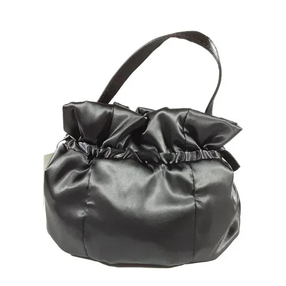 ZARA SATIN EFFECT MINI BUCKET BAG IN BLACK W/ CROSSBODY CHAIN STRAP NEW WITH TAG - Picture 4 of 10
